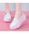 Women's white penny slip on rocker bottom sneaker 05