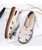 Women's beige hollow cut slip on shoe sandal 07