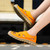 Women's orange hollow cut slip on shoe sandal 08