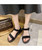 Women's black suede velcro fastening shoe sandal 02