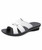 Women's white cross strap vamp slip on mule shoe sandal 01