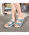 Women's blue double buckle strap vamp slip on mule shoe sandal 03