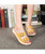 Women's yellow double buckle strap vamp slip on mule shoe sandal 06