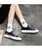 Women's black why bear pattern lace up shoe sneaker 03