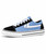Women's blue canvas stripe pattern lace up shoe sneaker 01
