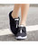 Women's black casual hollow out lace up shoe sneaker 03