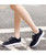 Women's black casual hollow out lace up shoe sneaker 05