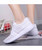 Women's white casual hollow out lace up shoe sneaker 03