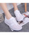 Women's white casual hollow out lace up shoe sneaker 02