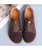 Women's brown casual suede splicing lace up shoe sneaker 05