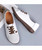 Women's white casual suede splicing lace up shoe sneaker 06