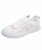 Women's white pink hollow out lace up shoe sneaker 01