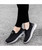 Women's black hollow out sport print flyknit slip on shoe sneaker 10