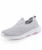 Women's grey hollow out sport print flyknit slip on shoe sneaker 01