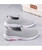 Women's grey hollow out sport print flyknit slip on shoe sneaker 13