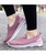 Women's pink hollow out sport print flyknit slip on shoe sneaker 07