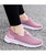 Women's pink hollow out sport print flyknit slip on shoe sneaker 10