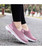 Women's pink hollow out sport print flyknit slip on shoe sneaker 09