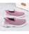 Women's pink hollow out sport print flyknit slip on shoe sneaker 13