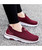 Women's red hollow out sport print flyknit slip on shoe sneaker 06