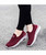 Women's red hollow out sport print flyknit slip on shoe sneaker 07