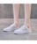 Women's white lace side pattern hollow mule shoe sneaker 03