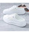 Women's white lace hollow cut mule shoe sneaker 06