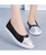 Women's black silver hollow low cut slip on shoe 04