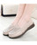 Women's beige floral hollow slip on shoe loafer 06