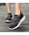Women's black pattern texture flyknit slip on shoe sneaker 02