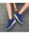 Women's blue pattern texture flyknit slip on shoe sneaker 02