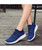 Women's blue pattern texture flyknit slip on shoe sneaker 03