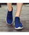 Women's blue pattern texture flyknit slip on shoe sneaker 08