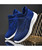 Women's blue pattern texture flyknit slip on shoe sneaker 09