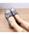 Women's grey floral pattern low cut slip on shoe loafer 08