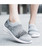 Women's grey texture flyknit sock like entry slip on shoe sneaker 09