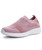 Women's pink texture flyknit sock like entry slip on shoe sneaker 01