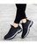 Women's black stripe texture sport print slip on shoe sneaker 11