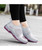 Women's grey stripe texture sport print slip on shoe sneaker 09