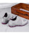 Women's grey stripe texture sport print slip on shoe sneaker 13