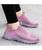 Women's pink stripe texture sport print slip on shoe sneaker 08