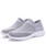 Women's grey pattern texture sock like entry slip on shoe sneaker 05