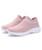 Women's pink pattern texture sock like entry slip on shoe sneaker 06