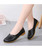 Women's black plain low cut slip on shoe loafer 02