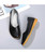 Women's black plain low cut slip on shoe loafer 07