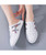 Women's white pattern stripe lace mule shoe sneaker 07