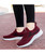 Women's red stripe texture flyknit slip on shoe sneaker 06