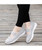 Women's grey flyknit low cut hollow slip on shoe sneaker 09