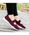 Women's red flyknit low cut hollow slip on shoe sneaker 02