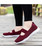 Women's red flyknit low cut hollow slip on shoe sneaker 04